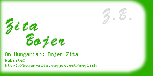 zita bojer business card